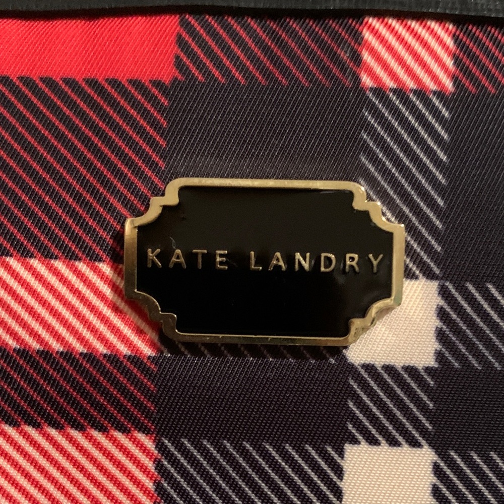 Kate Landry Red and Black Plaid Backpack - Picture 2 of 4